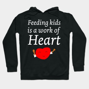 Feeding Kids is a Work of Heart Cute Red Heart Design Hoodie